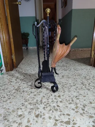 Set Utensilios Chimenea Negro y Marrón