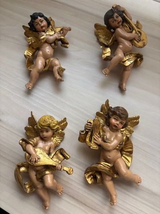 4 Angelitos Decorativos para Pared