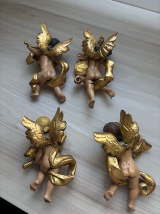 4 Angelitos Decorativos para Pared