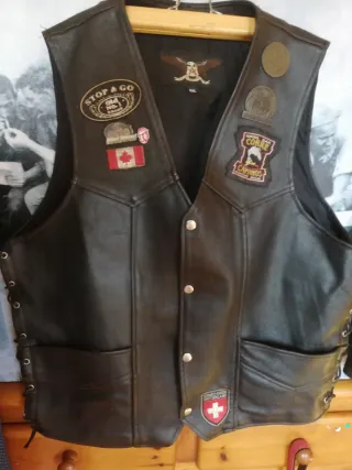 Pareja Chalecos Moteros Cuero