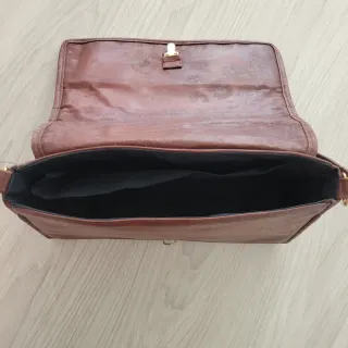 Bolso vintage bandolera cuero años 60