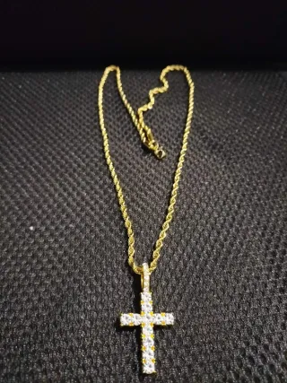 Collana 60cm Oro con Pendente a Croce