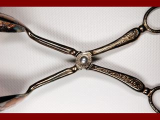 Pinze da portata vintage placcate in argento