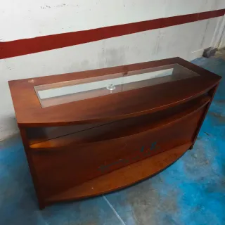 Mostrador moderno madera mazciza de diseño entrada