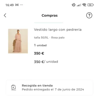 Vestido largo fiesta pasamanería S