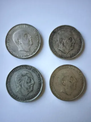 4 Monedas 100 Pesetas Franco 1966