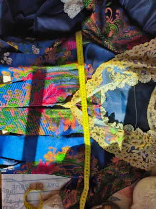 Traje de Fallera azul y dorado