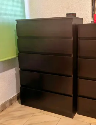 Comoda cassettiera moderna IKEA Marrone/Nero