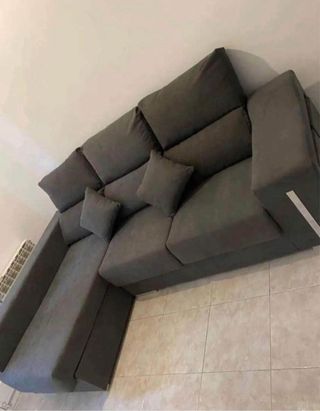 Sofá modular gris tela