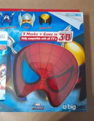 NUEVO.Juego wii Marvel Super Heroes 3D+5 Máscaras