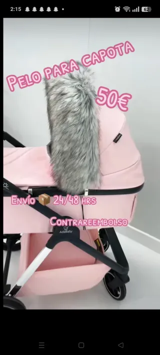 Carrito de bebé AdaBaby SOL Rosa