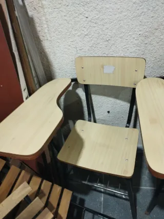 Pupitre escolar madera y metal