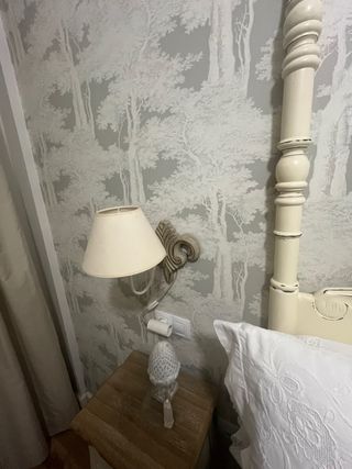 Lámpara de pared madera y tela