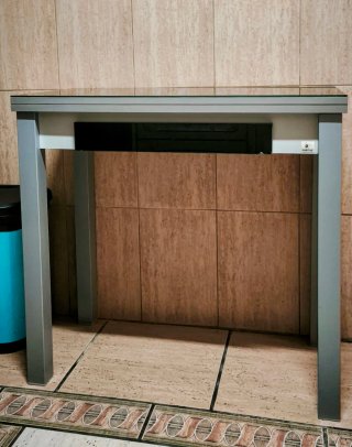 URGE RECOGIDA Mesa Cocina Plegable Cristal y Metal