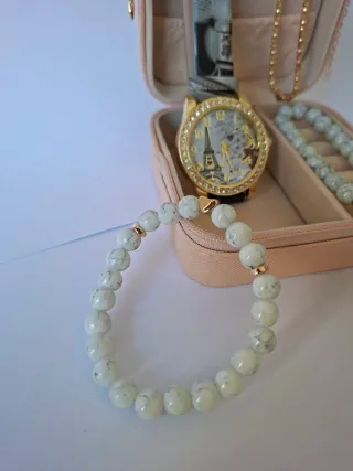 Colección Luz de París: Reloj + Pulseras + Joyero