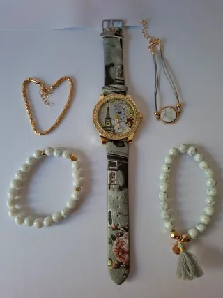Colección Luz de París: Reloj + Pulseras + Joyero