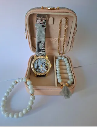 Colección Luz de París: Reloj + Pulseras + Joyero
