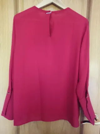 Camisa Mango Roja Manga Larga