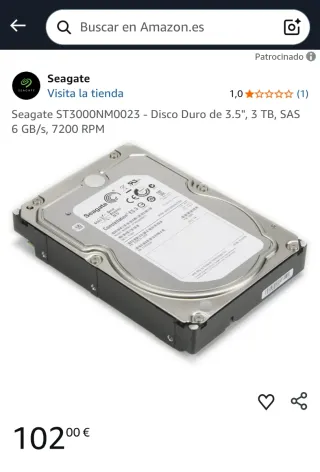 Disco Duro Seagate Constellation ES.3 3TB SAS