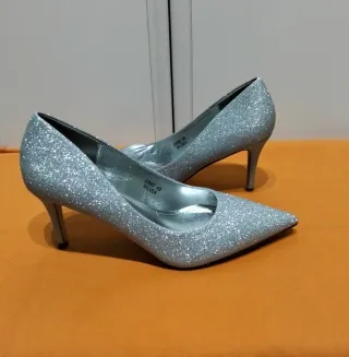 Scarpe donna tacco argento misura 40