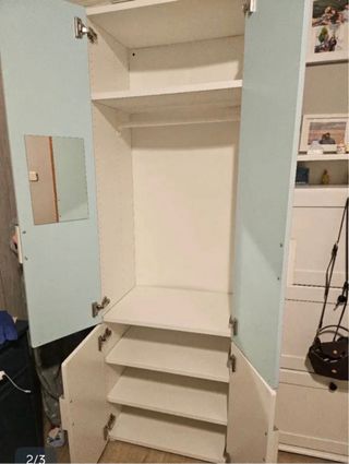 Armario infantil blanco y verde