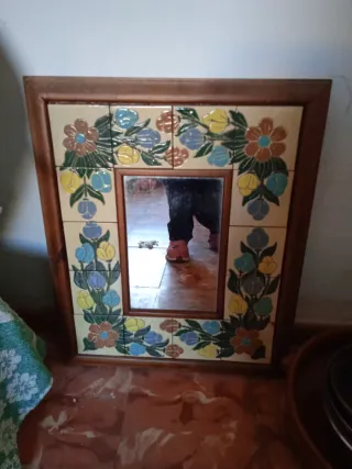 Espejo Cerámica Bisbal Flores