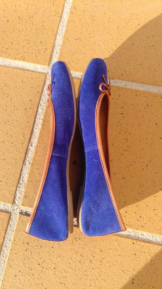 Manoletinas Cyrillus azul eléctrico terciopelo