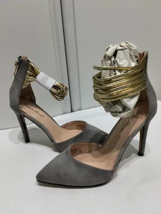 Décolleté donna grigio oro Tg 36