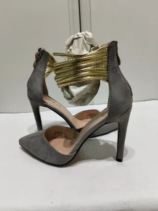 Décolleté donna grigio oro Tg 36