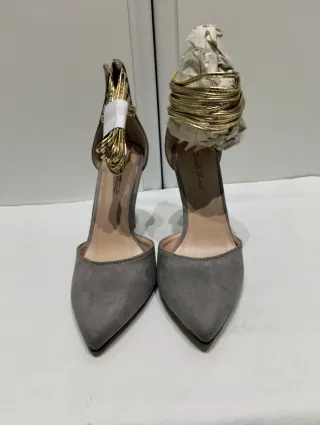 Décolleté donna grigio oro Tg 36