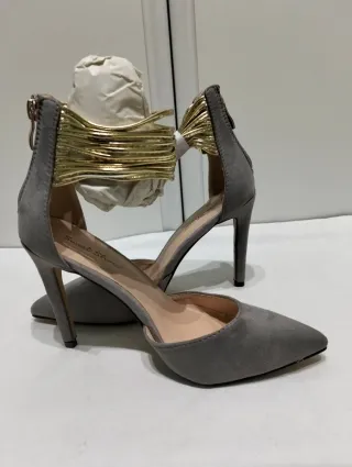 Décolleté donna grigio oro Tg 36