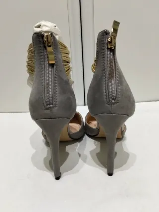 Décolleté donna grigio oro Tg 36