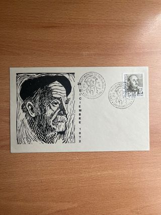 Sobre filatélico Pio Baroja 1872