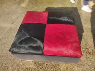 Puf / Sillón Patchwork Piel y Tela