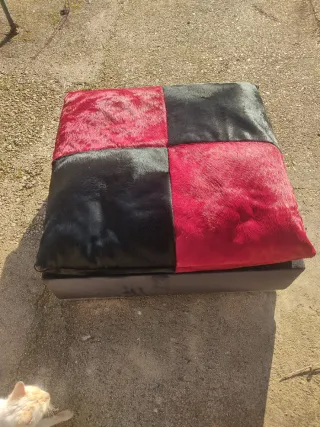 Puf / Sillón Patchwork Piel y Tela