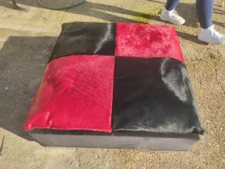 Puf / Sillón Patchwork Piel y Tela