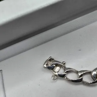 Esclava de plata con chapa para grabar