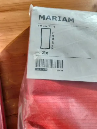 Tende IKEA Mariam rosse 2x 145x300 cm