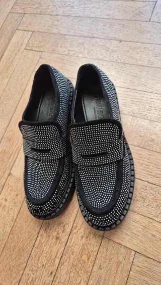 Mocassini Primadonna neri con strass