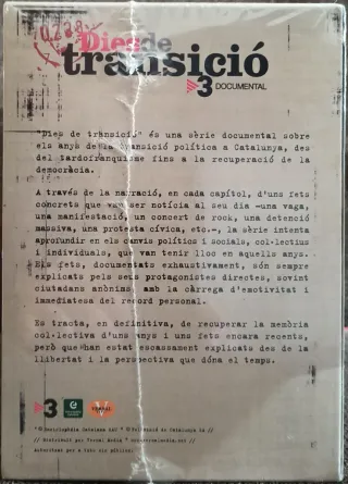 DVD Días de Transición TV3 Documental Catalán