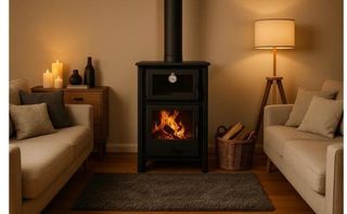 Estufa de Leña  Nueva con Horno 9kW AST1006