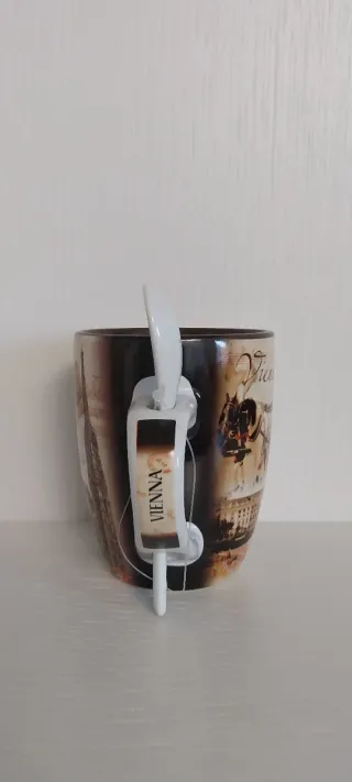 Tazza con cucchiaino decorata Vienna