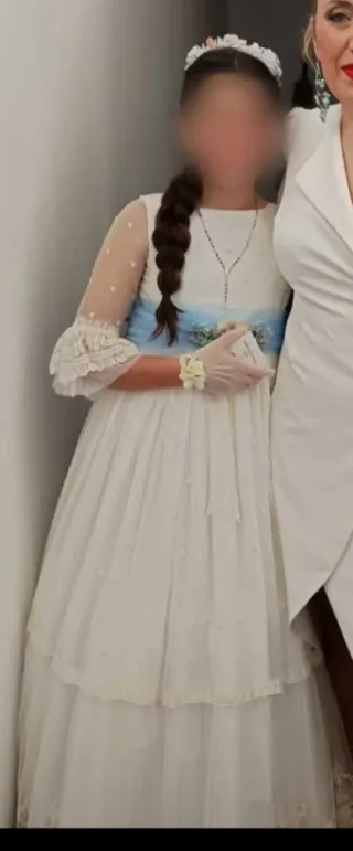 Traje de Comunión Blanco y Azul