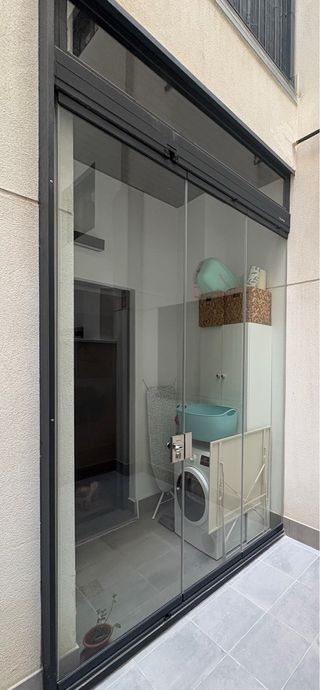 Cortina cristal templado con cierre llave