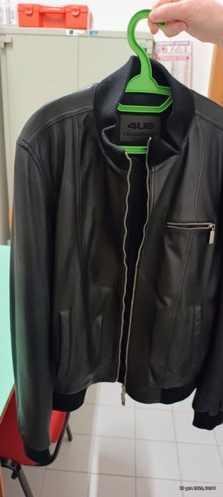 Giubbotto Cesare Paciotti Vera Pelle Nero Uomo