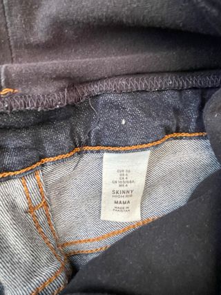Vaqueros premamá H&M skinny t36 high rib