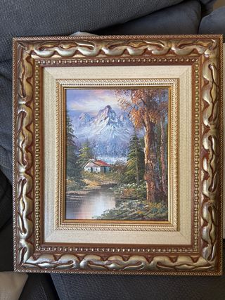 Quadro decorativo in legno e metallo