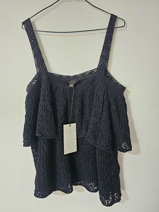 Camiseta crochet Zara T. L - con etiqueta