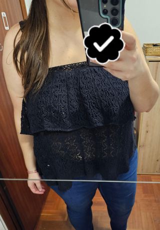 Camiseta crochet Zara T. L - con etiqueta