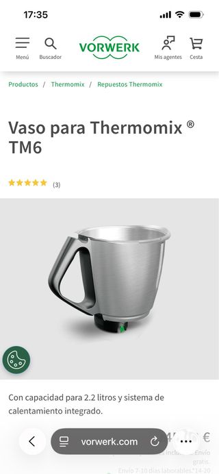 Jarra Thermomix TM6 nueva sin estrensr